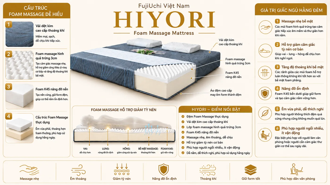 Bề mặt gợn sóng, êm và thoáng hơn mặt phẳng.