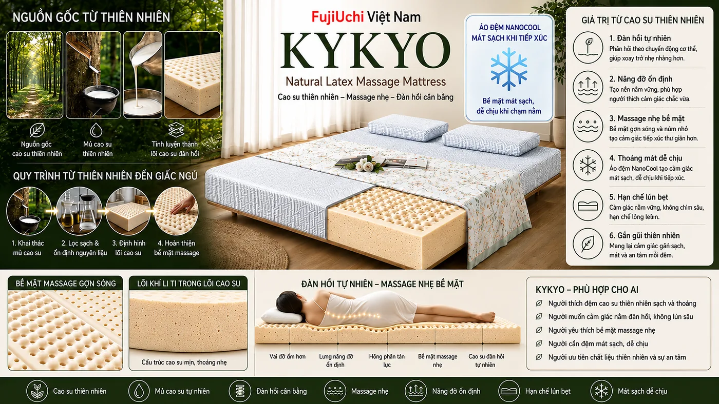 Đàn hồi đặc trưng, cảm giác nằm vững.
