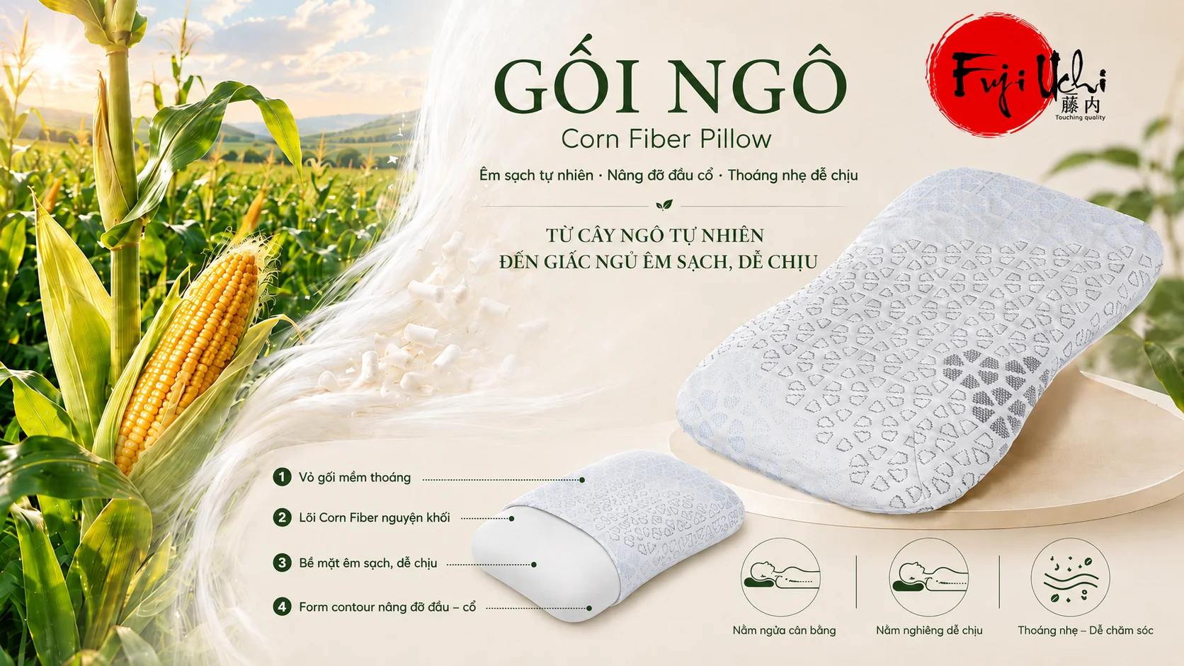 Gối Ngô — Gối Natural FujiUchi Việt Nam