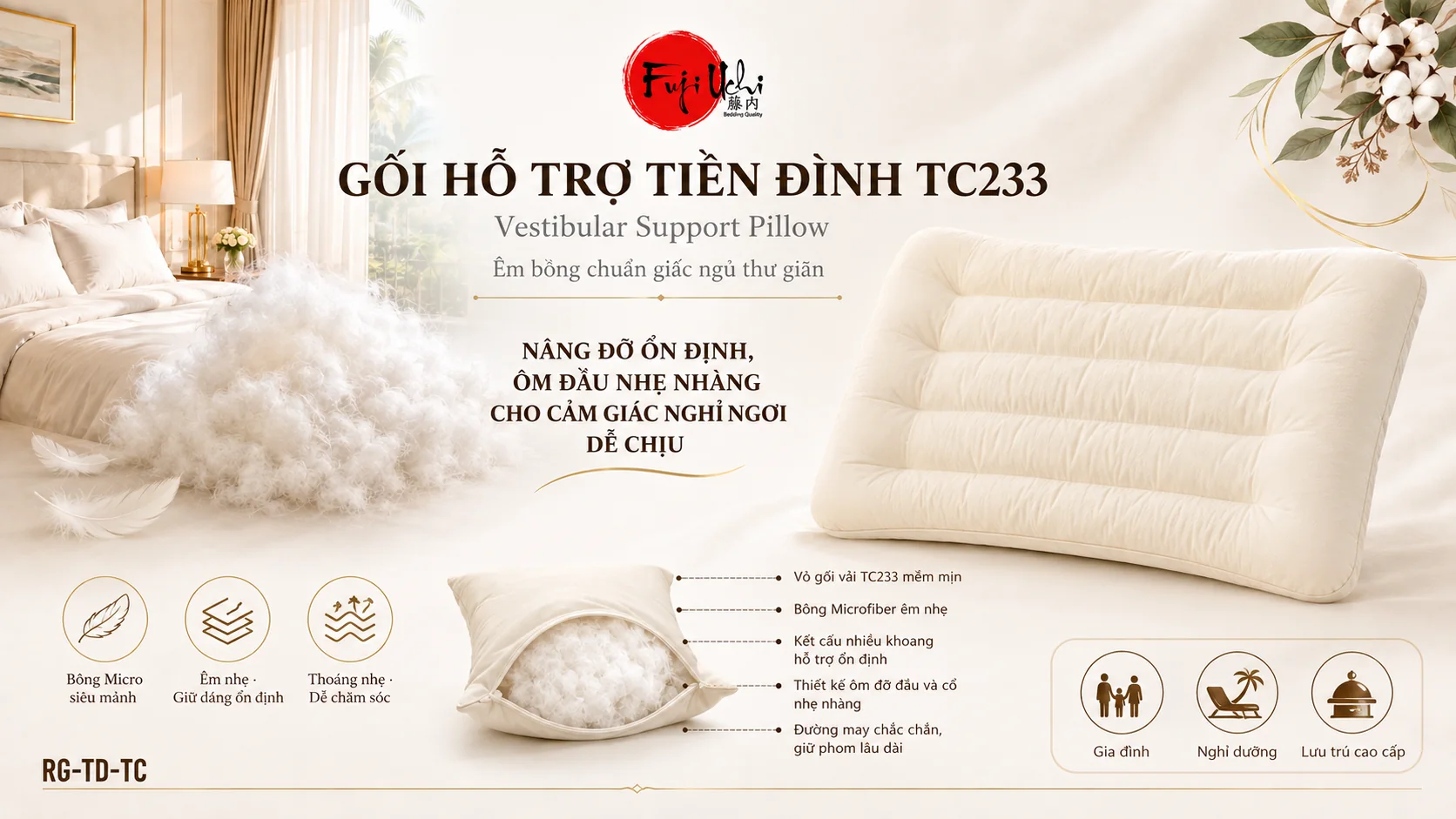 Gối Tiền Đình — Gối Công Năng FujiUchi Việt Nam